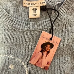 Sincerely Jules Light Blue Crew Neck Sweater